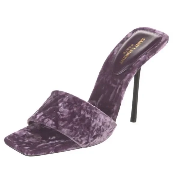 Saint Laurent Velvet Mules - Picture 4 of 6